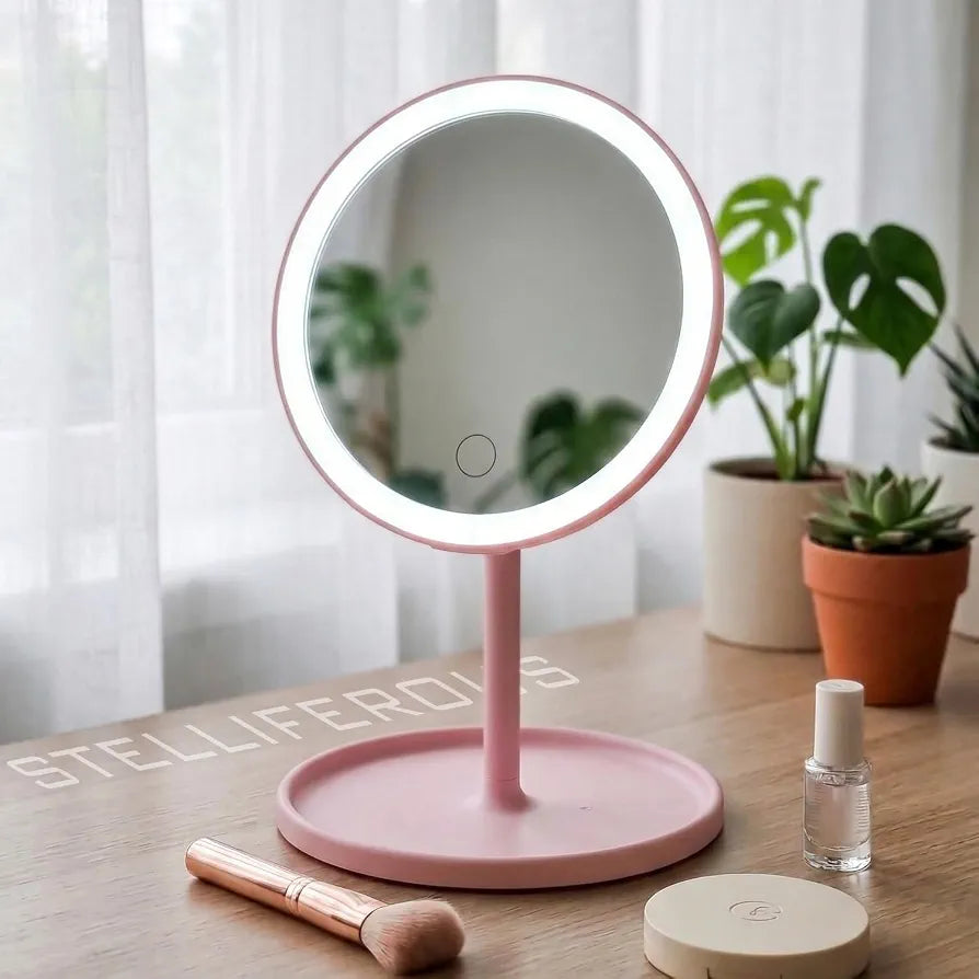 Led round make up mirror