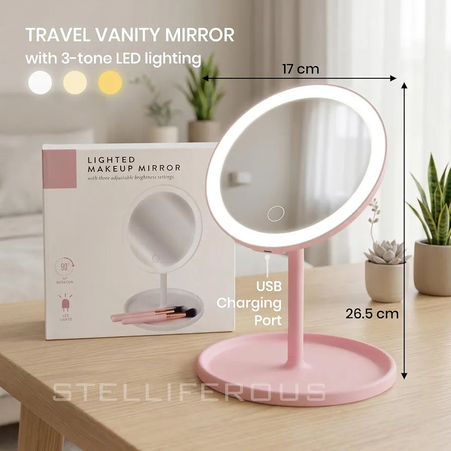 Led round make up mirror