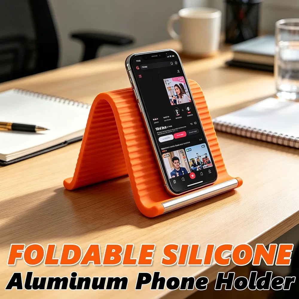 Silicon aluminum phone stand foldable