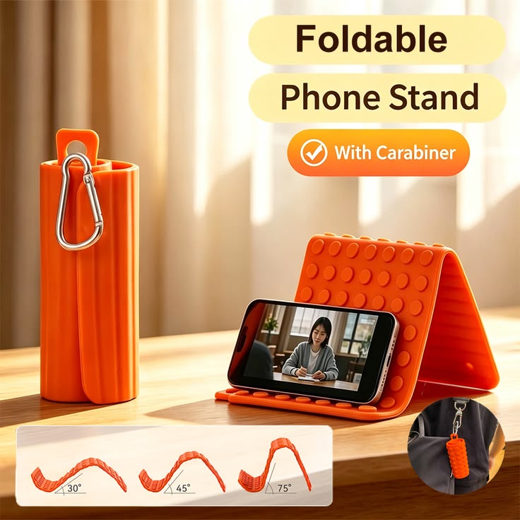 Silicon aluminum phone stand foldable